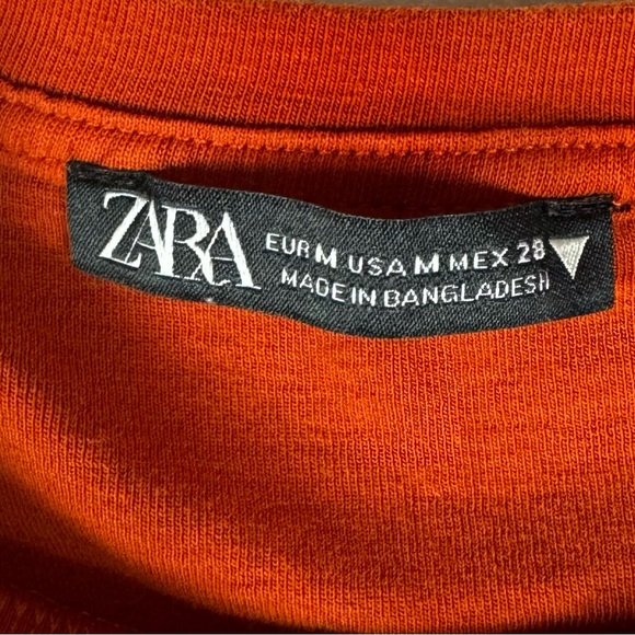 ZARA Fall Rust Cropped Long Sleeve, Size M - Picture 3 of 3